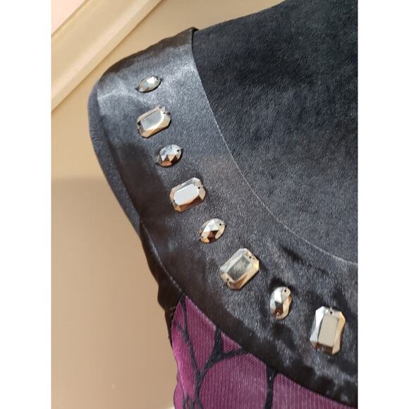 Signature by Robbie Bee Sheath Dress Women's 18W Black & Purple Floral Beaded - Picture 12 of 13